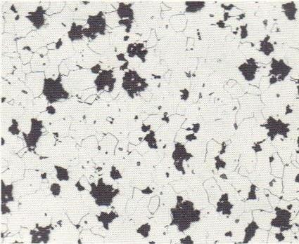 Ferros fundidos Maleável preto ferrítico Maleabilização por grafitização: Este tratamento térmico origina o maleável tipo americano, maleável de núcleo preto ou maleável preto.