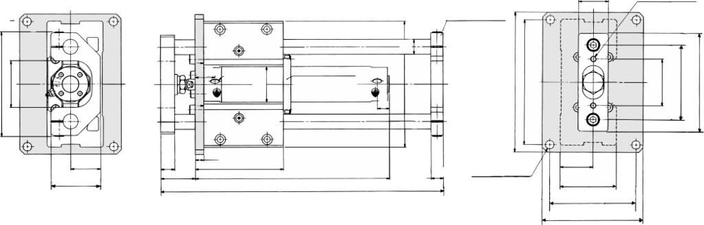 Cilindro compacto com guias Série MGC Suporte de montagem do lado anterior/com placa posterior MGC F - -R G Para 4-O CL 10 N MLG WH(Máx.