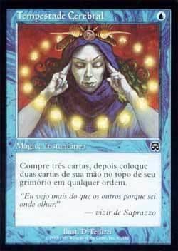 Ele verá os três cards comprados, o card seguinte ao terceiro card comprado e assim que os dois cards forem retornados da sua mão, ele será capaz de ver o topo do grimório.