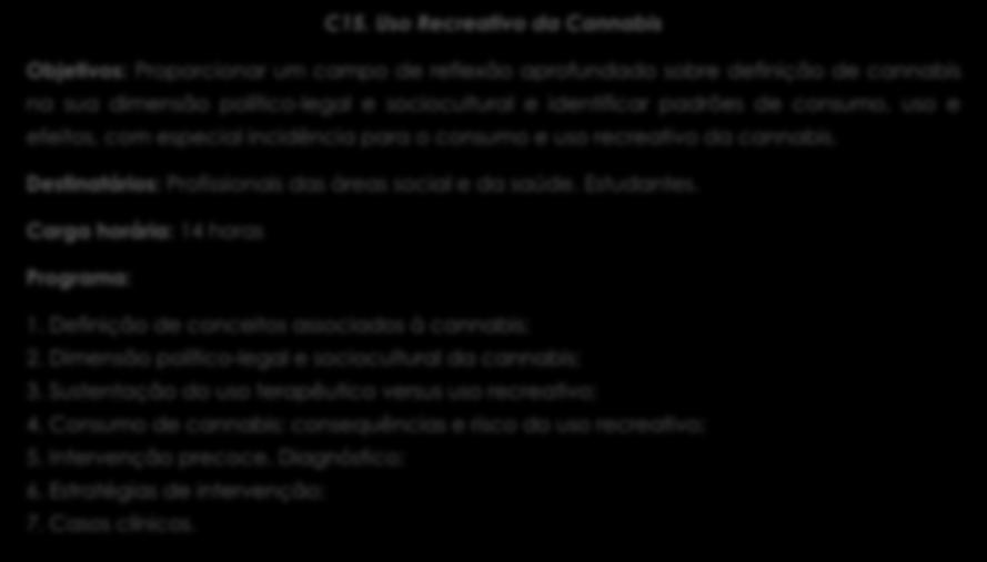 PLANO DE FORMAÇÃO EM COMPORTAMENTOS ADITIVOS E DEPENDÊNCIAS (CAD) 2018-2019 15.