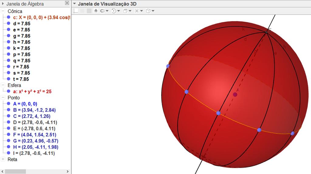 Capítulo 6. Proposta de Atividade sobre Geometria Esférica 110 (g) Repita o procedimento do item anterior para os demais pontos.