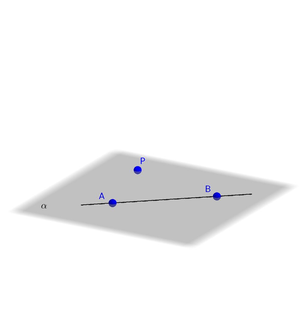 Capítulo 3. Geometria Espacial Euclidiana de Posição 35 Figura 14 Plano determinado por uma reta e um ponto Demonstração. Existência: Sejam r e s duas retas concorrentes no espaço. Assim, r s = {P }.