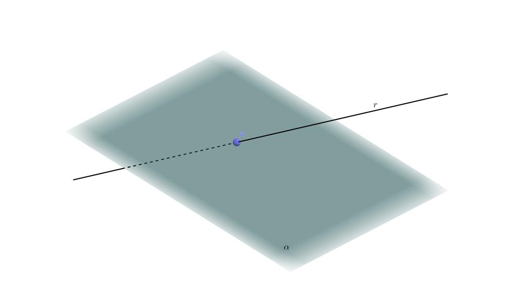 Capítulo 3. Geometria Espacial Euclidiana de Posição 42 Figura 24 Plano e reta concorrentes ou secantes Figura 25 Reta e plano paralelos Nota-se essa situação por r α =.