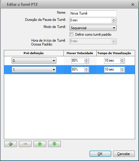 Avigilon Control Center Enterprise Web Client Figura A. Caixa de diálogo Editar turnê PTZ 3. Na caixa de diálogo Editar turnê PTZ, dê um nome à turnê. 4.