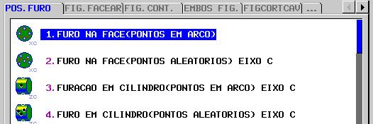 CAMPO MOVIM. APROXIMACAO: VEL. FUSO PRINCIPAL : 2.2.3 - Posições de furação: 2. Ciclos de furação DESCRIÇÃO Neste campo deve-se escolher o tipo de aproximação através das softkeys: eixo X. eixo Z.