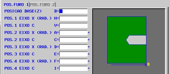 Após inserir o ciclo de furação no programa, a tela de posições de furação irá surgir automaticamente na tela.