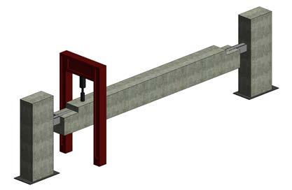 Figura 12 - Esquema de aplicação do carregamento no pórtico estrutural para análise do consolo metálico do tipo A Tabela 1 - Variáveis adotadas na formulação do consolo metálico do tipo A (ver Figura