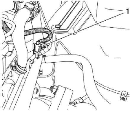 Controles Eletrônicos do Motor 303-14-15 SENSOR DE TEMPERATURA DO MOTOR PARA O SINAL NO PAINEL DE INSTRUMENTOS COMBINADOS t REMOÇÃO E INSTALAÇÃO Remoção 1.