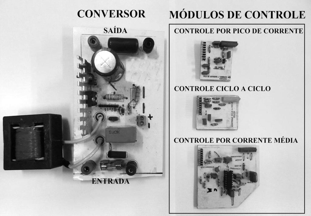 Por inspeção visual, pode-se observar que a placa de circuito impresso da técnica por corrente média possui o maior tamanho físico, pois requer uma maior quantidade de componentes.