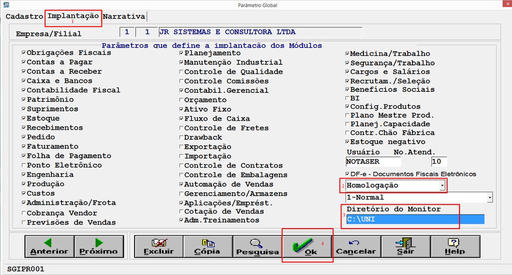 PARAMETRIZAÇÃO DO J.R. SISTEMAS Pasta de comunicação J.R. Sistemas x esocial - No módulo Folha de Pagamento, navegue até Inf.