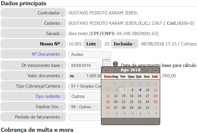 3- Após a pesquisa, listar os boletos de acordo com os filtros de entrada, clique no botão de Editar a direita do título desejado.