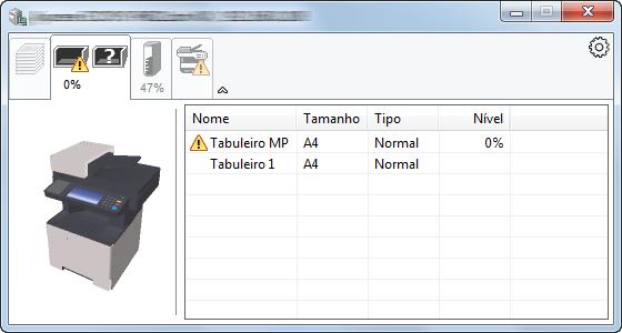 Imprimir a partir do PC > Status Monitor Separador de Evolução da Impressão É apresentado o estado dos trabalhos de
