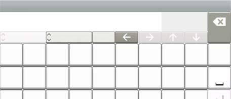 Apêndice > Método de introdução de caracteres Método de introdução de caracteres Para introduzir caracteres para um nome, utilize o teclado no ecrã do painel táctil executando os seguintes passos.