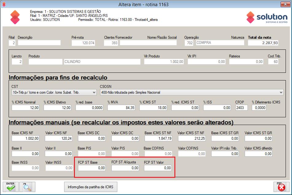 23 de 53 O valor de FCP ST impacta na formação do custo do produto.