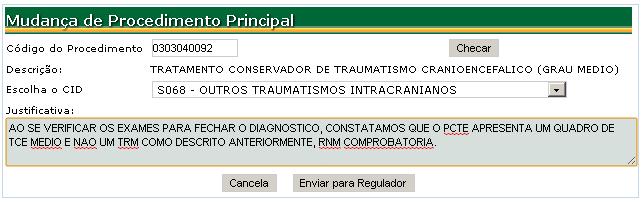 O laudo de solicitação será exibido contendo informações como: identificação da unidade solicitante, dados do paciente, dados da solicitação, laudo técnico e justificativa da