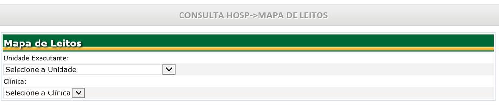 R: Acesse o menu CONSULTA HOSP e clique na funcionalidade Mapa de leitos.