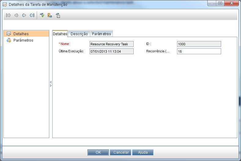 Capítulo 4: Tarefas de Manutenção Caixa de diálogo Detalhes de Tarefas de Manutenção Essa caixa de diálogo mostra detalhes sobre uma tarefa de manutenção selecionada. Para acessar 1.