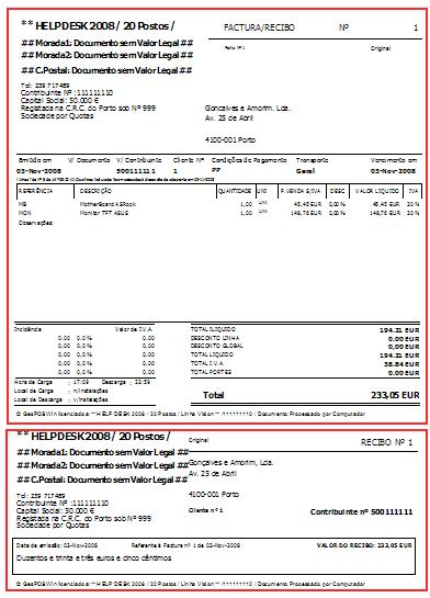 Factura Recibo Tratando-se de um documento de venda terão que ser respeitadas as variáveis disponibilizadas para este tipo de documento. Assim sendo, tenha em atenção que: A variável Cabecalho.