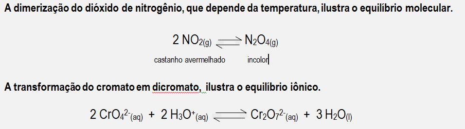 Quanto à natureza das partículas em equilíbrio: a. Equilíbrio molecular: trata-se de um sistema em equilíbrio constituído somente por moléculas. b.