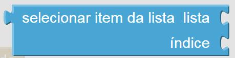 Seleciona o item no índice fornecido na lista dada. O primeiro item da lista é no índice 1.