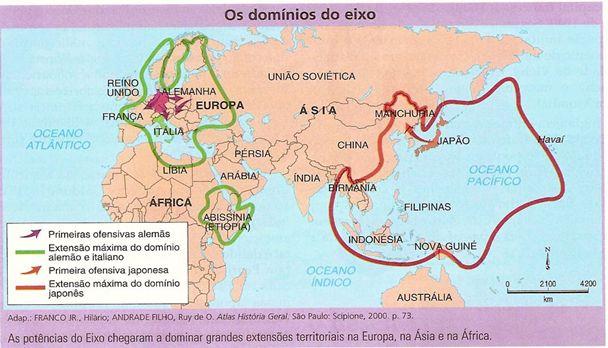 O Eixo Formação do Eixo Roma-Berlim (1936) 1940 - Japão integra o Eixo Expansionismo alemão, italiano e
