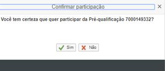 Confirmar Participação Aparecerá um