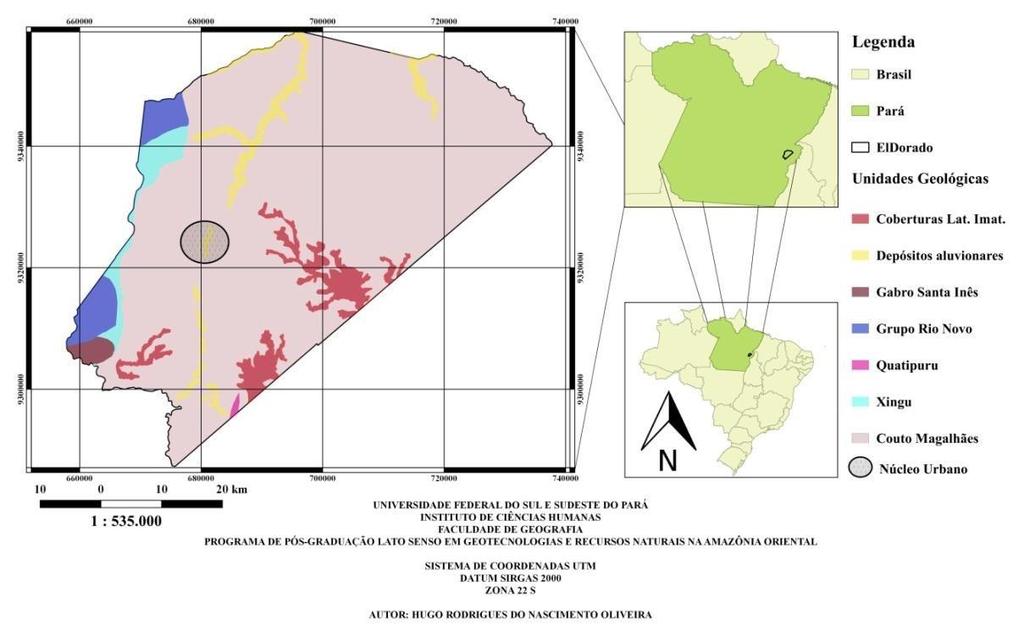Figura 04 - Mapa geológico do município de Eldorado do Carajás/PA. Fonte: Autor. 2.