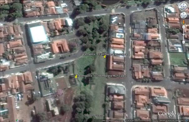 3.1.2 Estação Elevatória de Água Bruta EEAB Represa Municipal 2 10 Figura 3 - Imagem de satélite das EEAB Represa Municipal 1 e 2 Agência Reguladora dos Serviços de