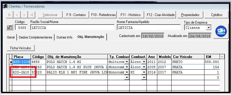 34. Solicitação: 2590/Interna Problema: Cadastro de Placas padrão Mercosul Nos foi reportado que: Em 1 de Setembro passou-se a utilizar placas padrão Mercosul, nos estados brasileiros.