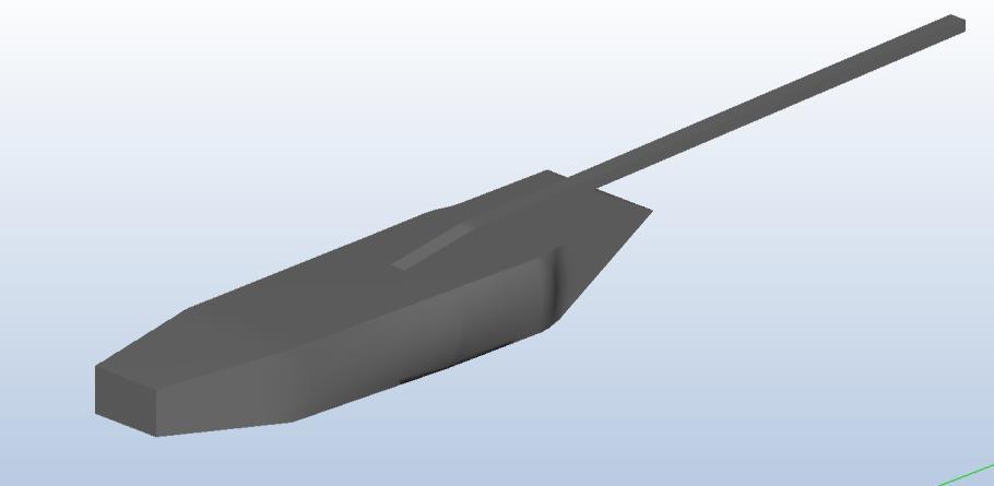 Figura 2. Concepção inicial da fuselagem. Fonte: Autoria própria. A partir disso foram feitas alterações a fim de perfilar essa descontinuidade para reduzir os efeitos do arrasto na mesma.