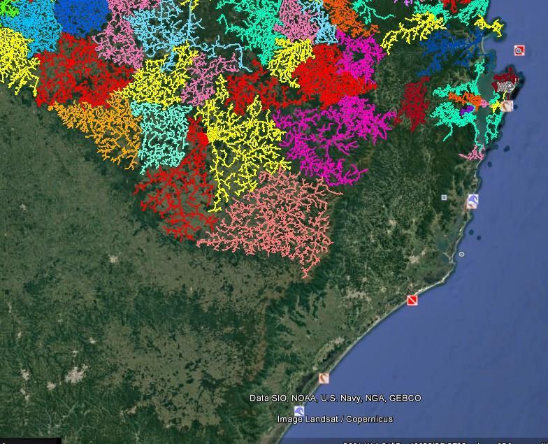 A figura acima mostra, de maneira detalhada, os alimentadores afetados pelo evento nas regiões leste e sul do estado