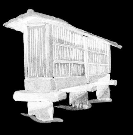São pequenas construções em madeira e granito, que antigamente serviam para armazenar espigas de milho. Ainda existem muitos no concelho de Gondomar.