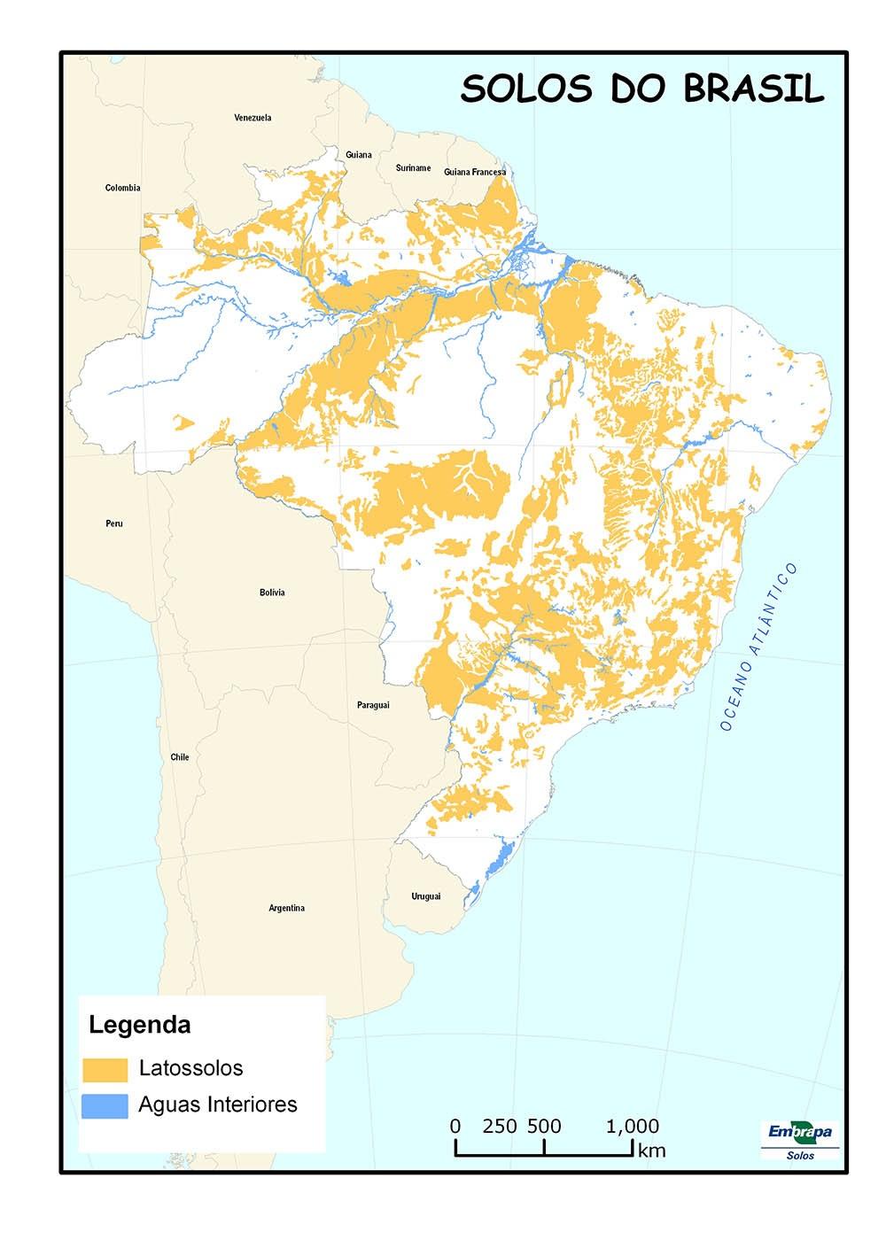 Figura 12. Ocorrência de Latossolos no Brasil. Fonte: Santos et al. (2013). 48. Quais as principais características dos Luvissolos?