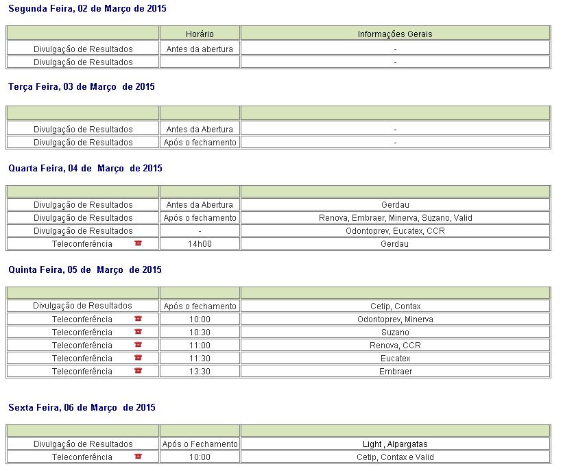 p>4 : : AGENDA SEMANAL DIVULGAÇÃO