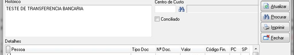 Este código é o código do lançamento bancário e não o da