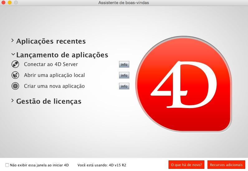 Instalação e ativação Instalação no disco A instalação dos produtos de 4D é realizada no web site de 4D: 1. Usando seu navegador, se conecte ao web site de 4D (http://www.4d.