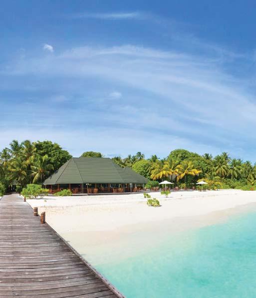 Holiday Island Resort & Spa www.villahotels.com ATOLL DE ARI Na zona sul do atoll de Ari. 142 bungalows com terraço e espreguiçadeiras, ar condicionado, cofre, telefone, TV satélite.
