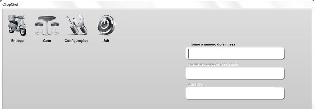 Visão Geral do Clipp Cheff Acessando o módulo Clipp Cheff Esse Módulo Complementar é responsável por controlar o fluxo do estabelecimento (mesa, comanda, ficha) e efetuar os lançamentos de produtos