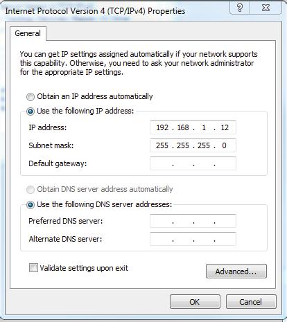 Protocolo da Internet versão 4 (TCP/IPv4) Observação Se for usado um PC/laptop de outra rede, grave o endereço IP atual