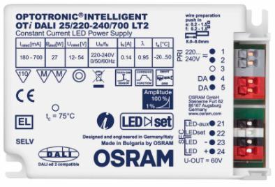 Dimerização Digital DALI Características Interface única para controle de luminárias, sensores, pulsadores, etc; Linhas de controle independentes dos circuitos