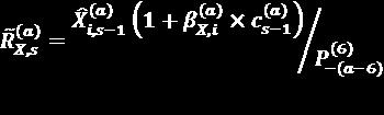 , O modelo de previsão As previsões são calculadas iterativamente de acordo com as seguintes fórmulas: =,