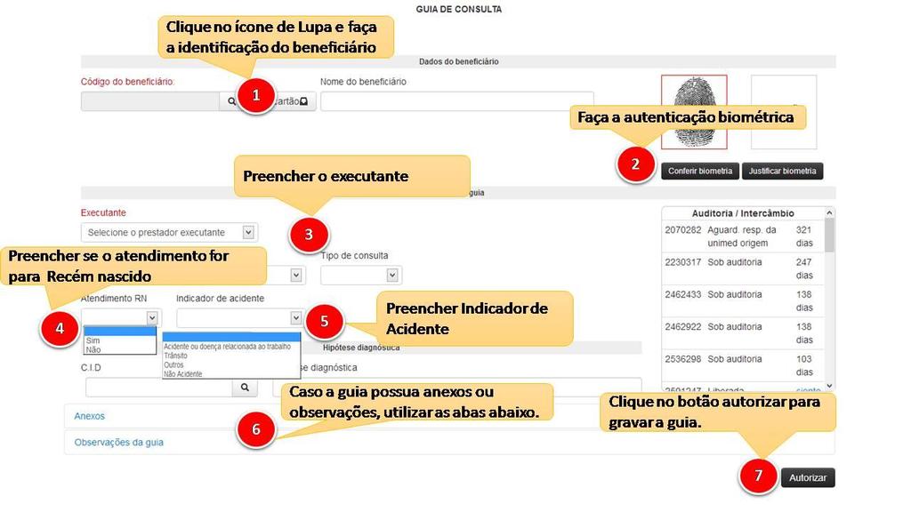 Siga os passos abaixo para registrar uma guia de Consulta Eletiva e Urgente(Para solicitar consulta