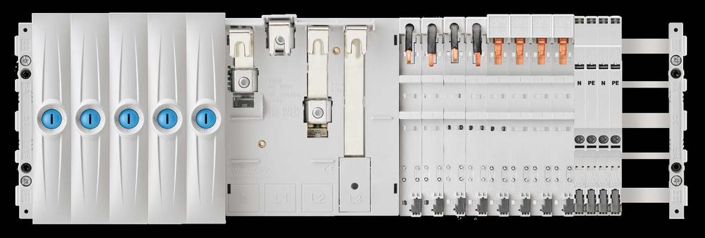 30Compact 200 A / 360 A sistema de barramento 30 mm / 60 mm 2 SISTEMA DE BARRAMENTO 30 MM / 60 MM 30Compact 30Compact 5 polos solução que economiza espaço para sistemas de distribuição com