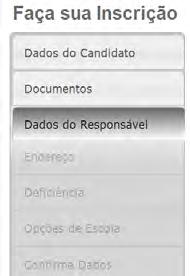 Passo 3 Dados do Responsável: Deve-se, neste momento, selecionar.