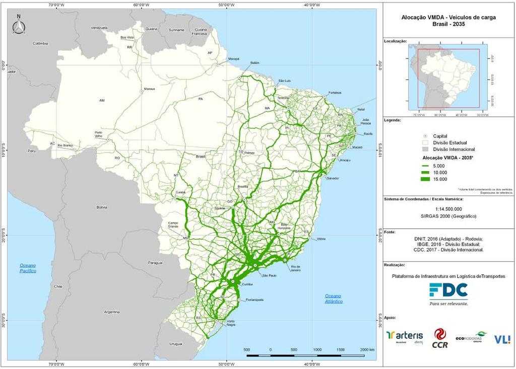 Desenvolvimento: mapas da demanda de transporte