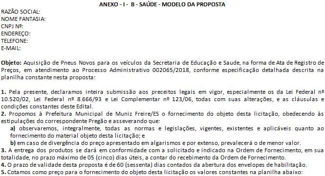 Pela presente, declaramos inteira submissão aos preceitos legais em vigor, especialmente os da Lei Federal nº 10.520/02, Lei Federal nº 8.