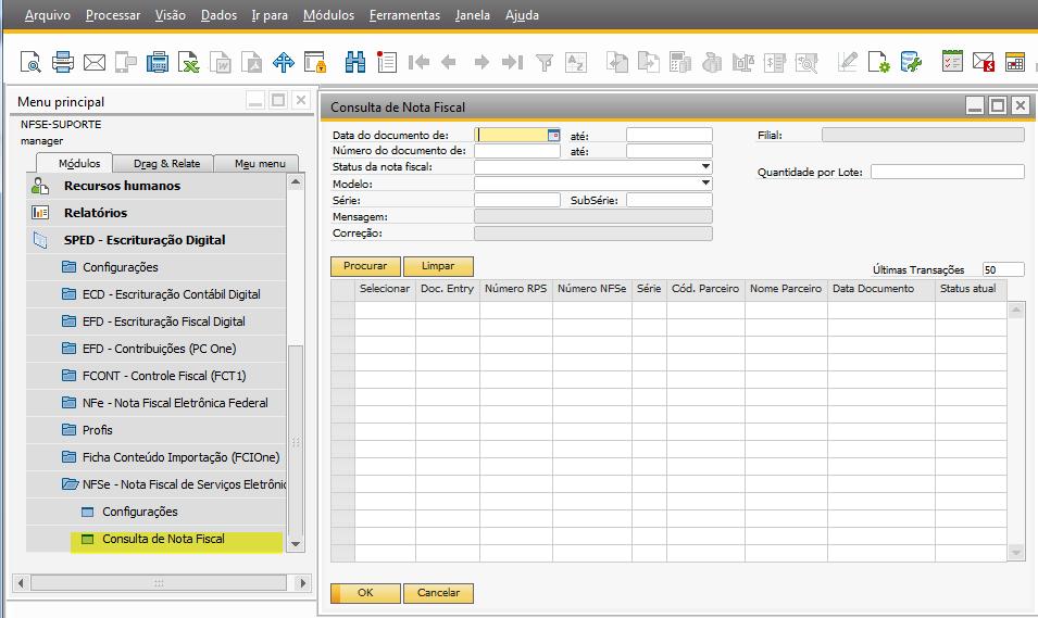 Tela 31 Módulo de Consulta de NFs-e Selecione o período