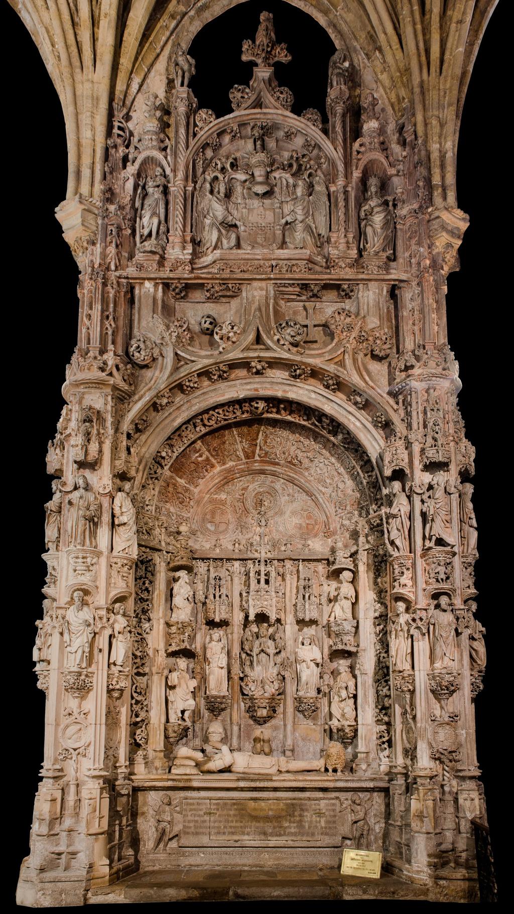 Igreja do Mosteiro de Santa Cruz, Coimbra Túmulo de Afonso Henriques Calcário, 1518-1522 Os túmulos de Afonso Henriques e Sancho I, instalados na capela-mor da igreja do Mosteiro de Santa Cruz entre