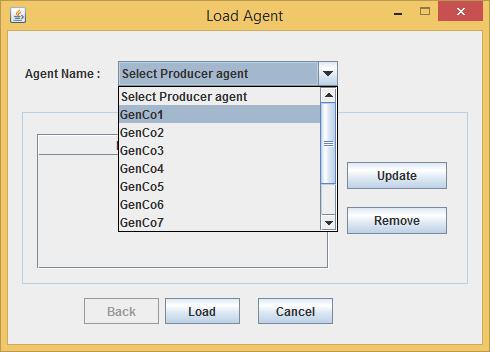 (a) Janela Load Agent (b) Janela New GenCo Figura 3.4 - Janelas referentes à interface gráfica para adicionar um novo agente GenCo 3.4.2.