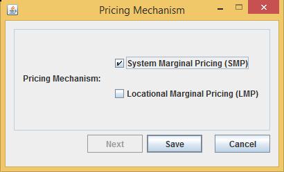 Figura 3.6 - Janela Pricing Mechanism, referente ao menu Mercados 3.4.2.